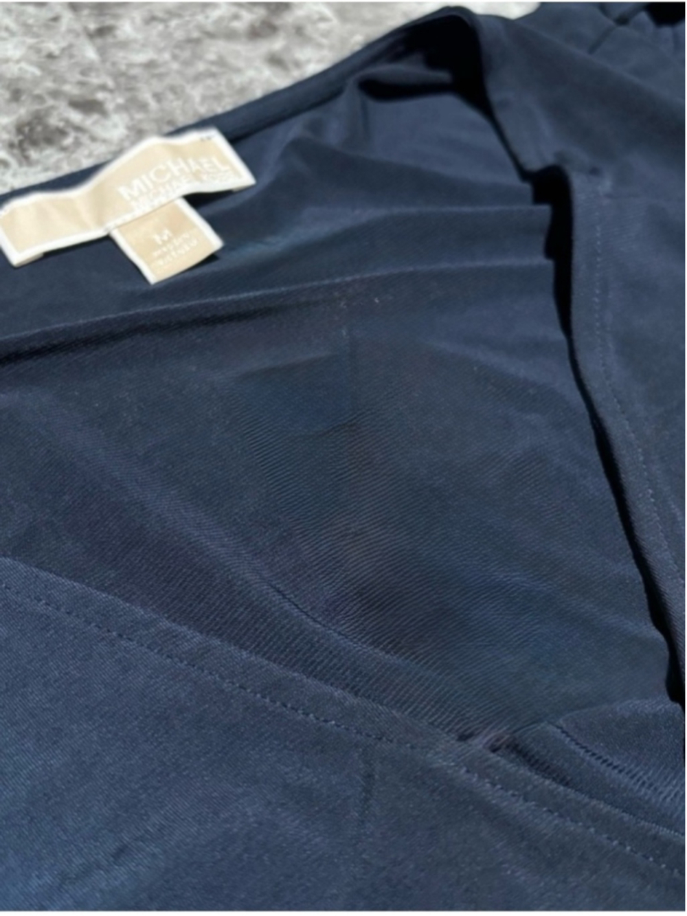 Michael Kors Navy Blue Wrap Peplum Top Medium - Picture 5 of 9